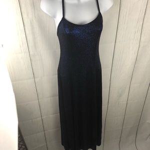 NWT Carabella Metallic Spaghetti Strap Formal Gown